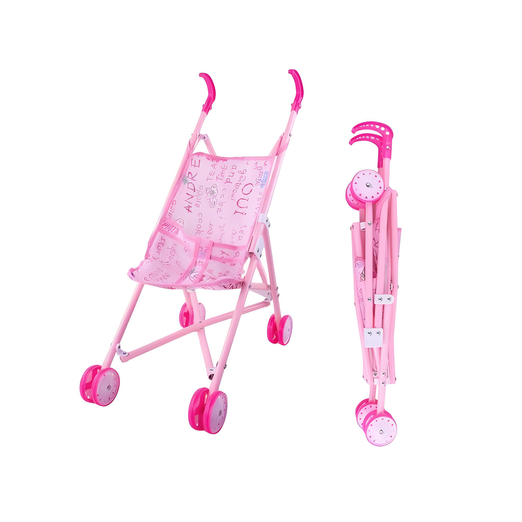 Baby Doll Stroller Pram for Kids – Foldable Doll Pushchair Playset