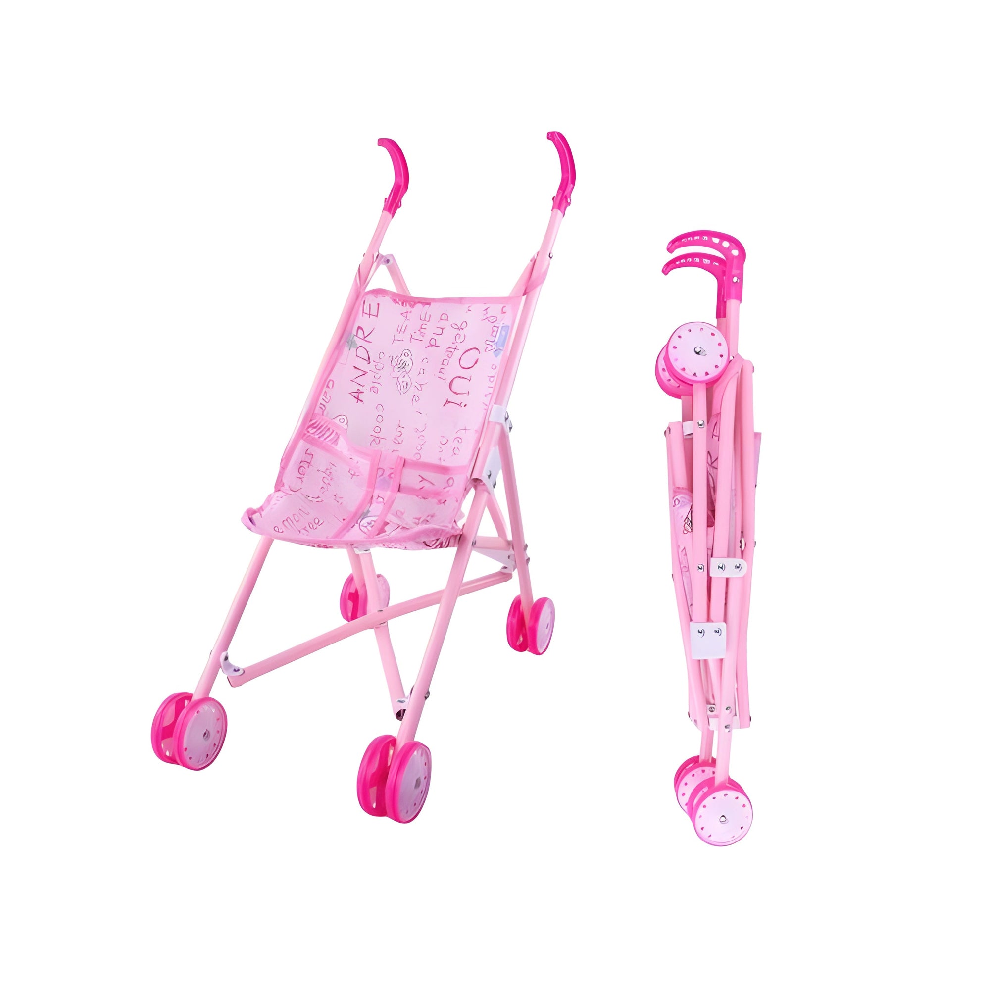 Baby Doll Stroller Pram for Kids – Foldable Doll Pushchair Playset
