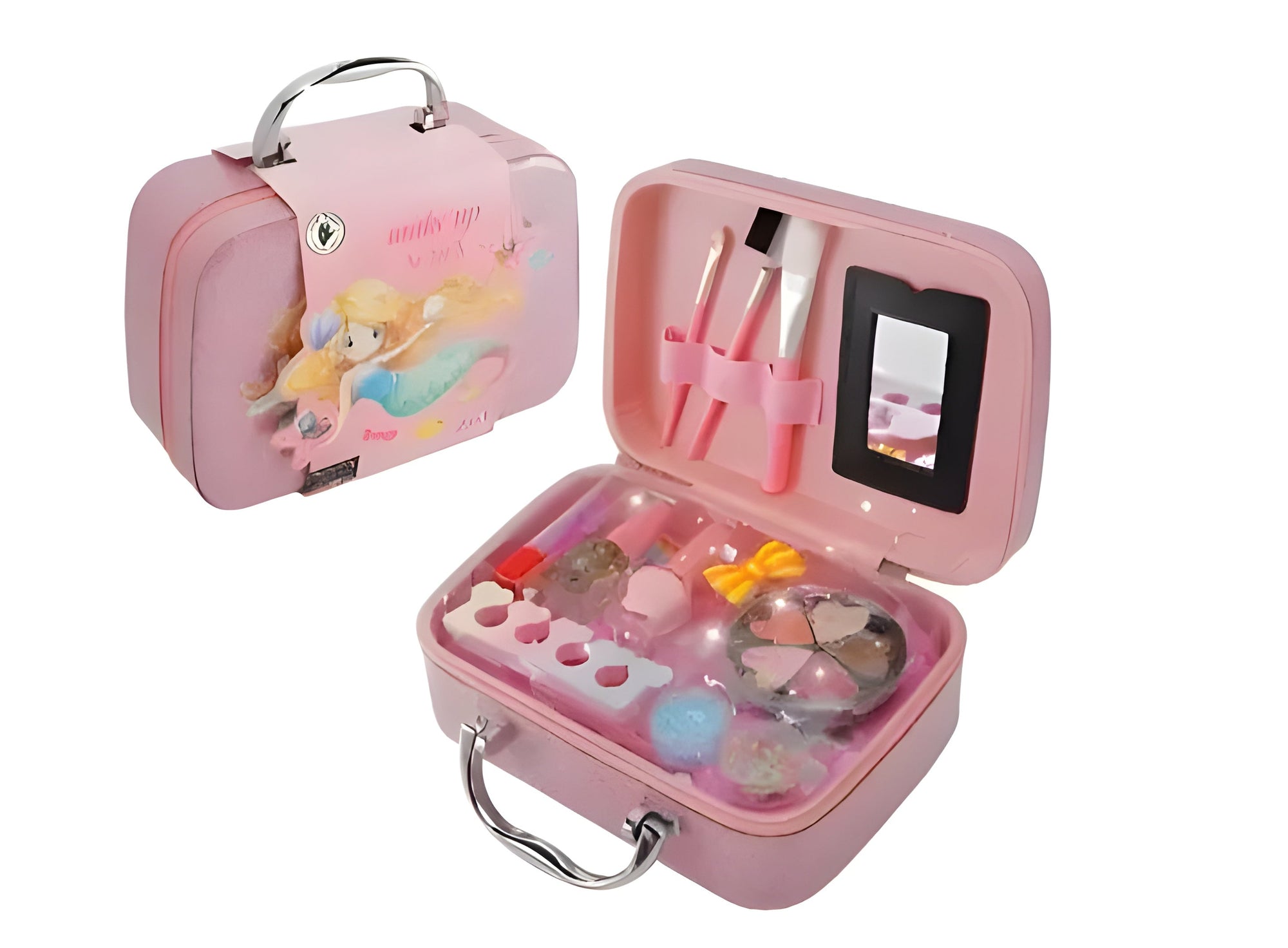 2 in 1 Beauty Makeup & Jewelry Bag Set for Kids – Safe, Non-Toxic, and Glitter Fun