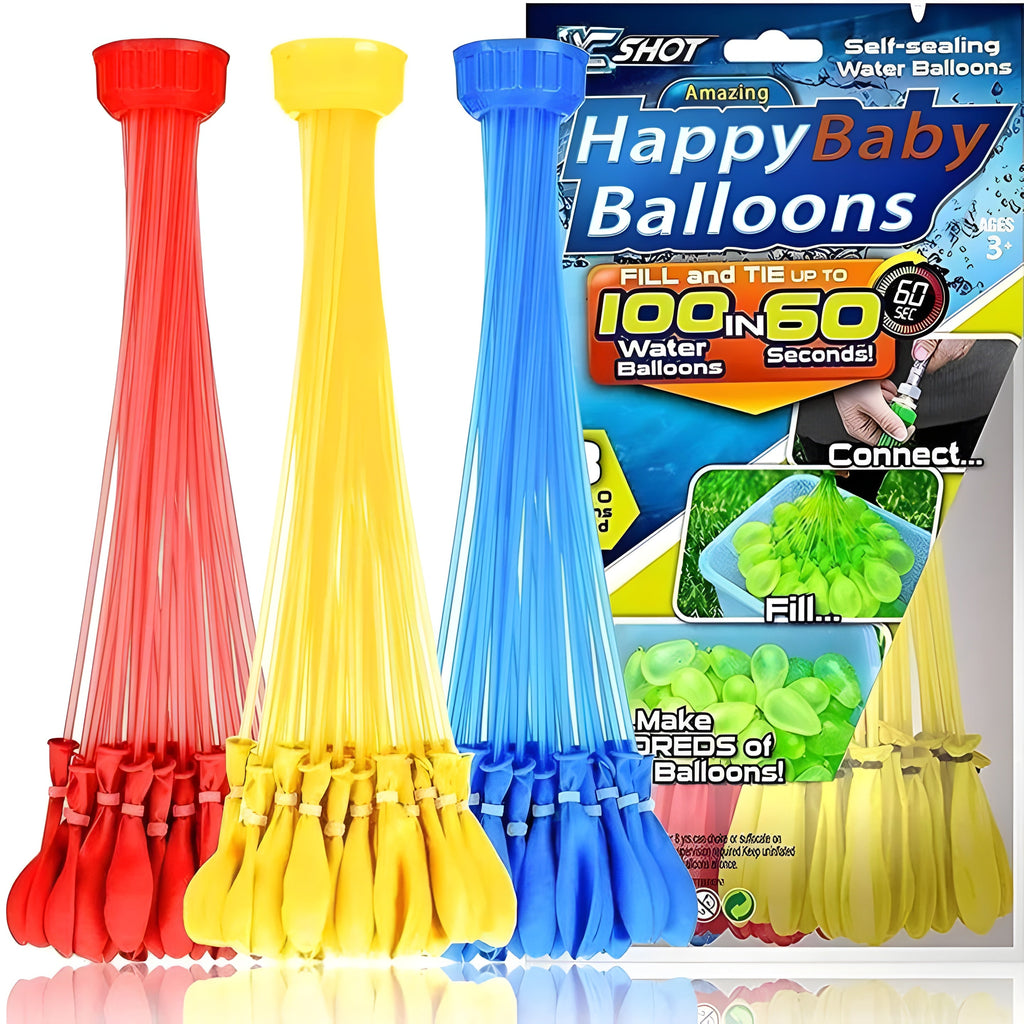 Water Baloon Magic Self-Sealing – 111pcs Fast-Fill Multi-Color Pack (3 Bunches)