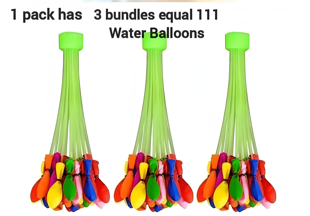 Water Baloon Magic Self-Sealing – 111pcs Fast-Fill Multi-Color Pack (3 Bunches)