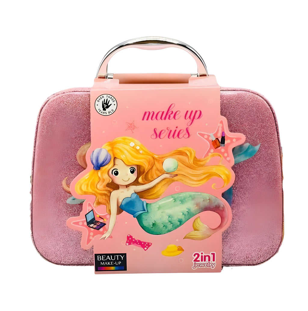 2 in 1 Beauty Makeup & Jewelry Bag Set for Kids – Safe, Non-Toxic, and Glitter Fun