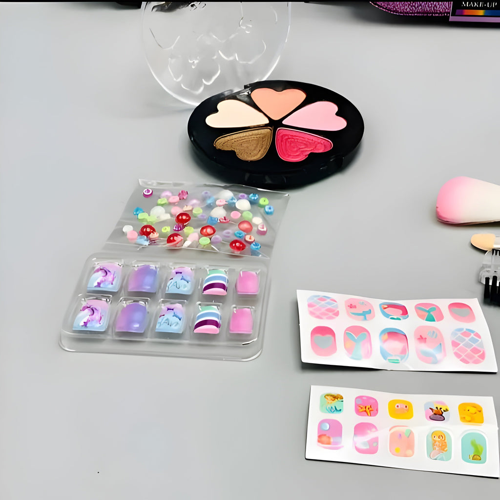 2 in 1 Beauty Makeup & Jewelry Bag Set for Kids – Safe, Non-Toxic, and Glitter Fun