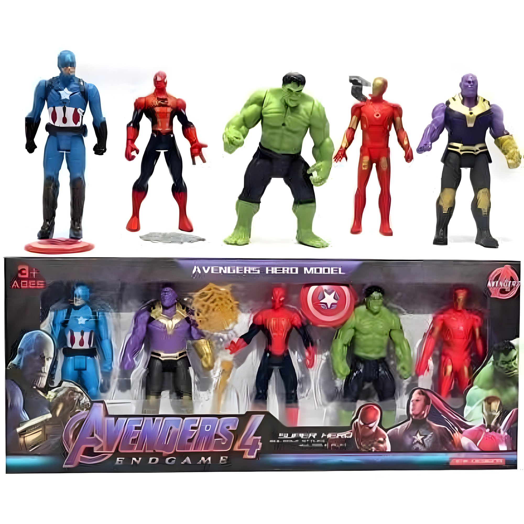 Marvel Character Action Hero Figures Set with Lights – 5 Pack (6-Inch Figures)