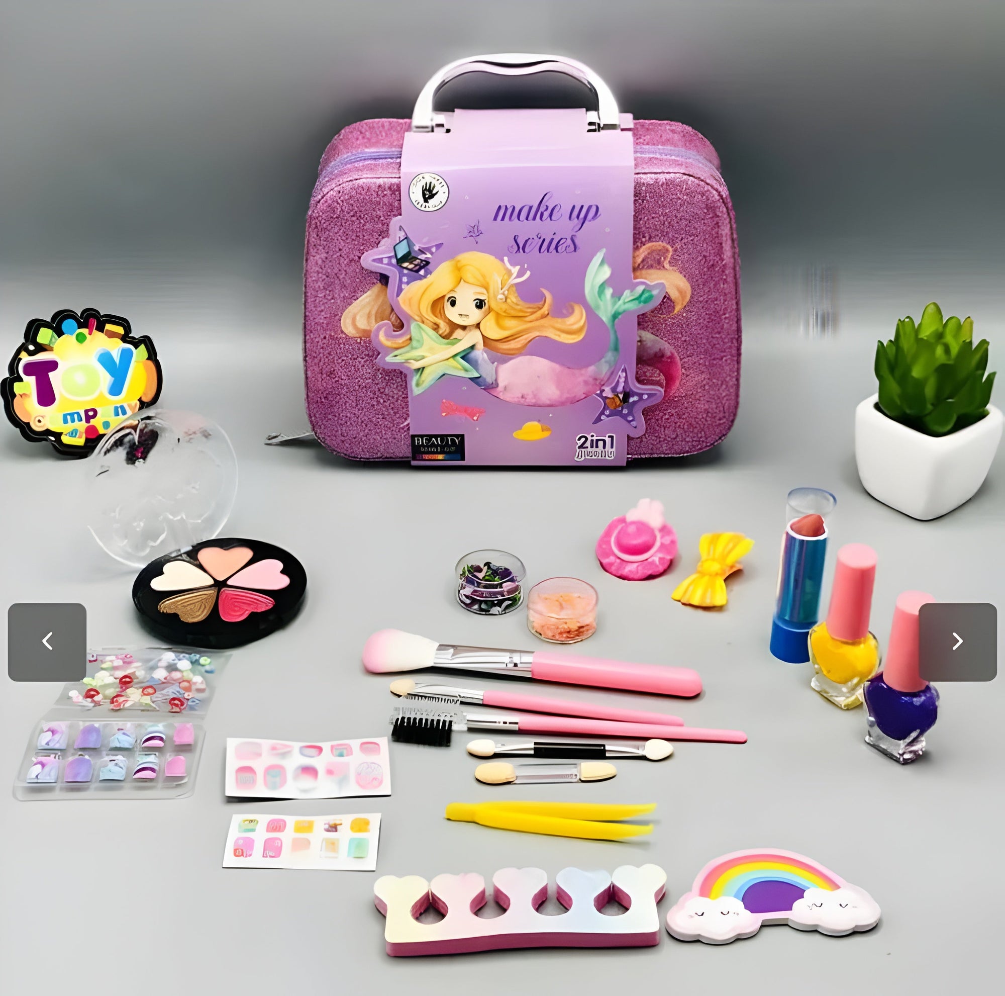 2 in 1 Beauty Makeup & Jewelry Bag Set for Kids – Safe, Non-Toxic, and Glitter Fun