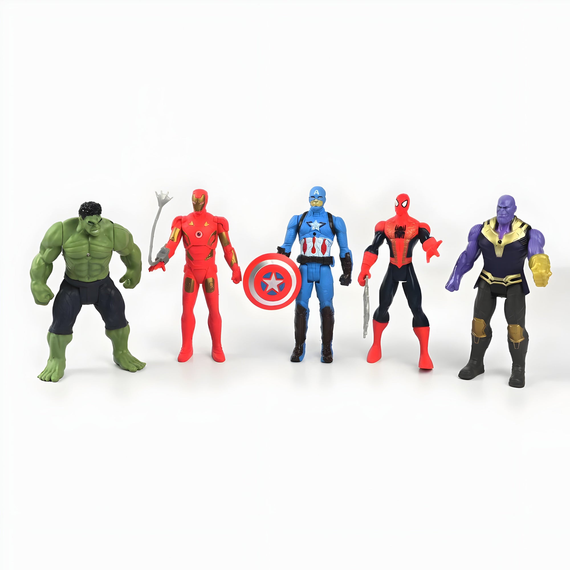 Marvel Character Action Hero Figures Set with Lights – 5 Pack (6-Inch Figures)