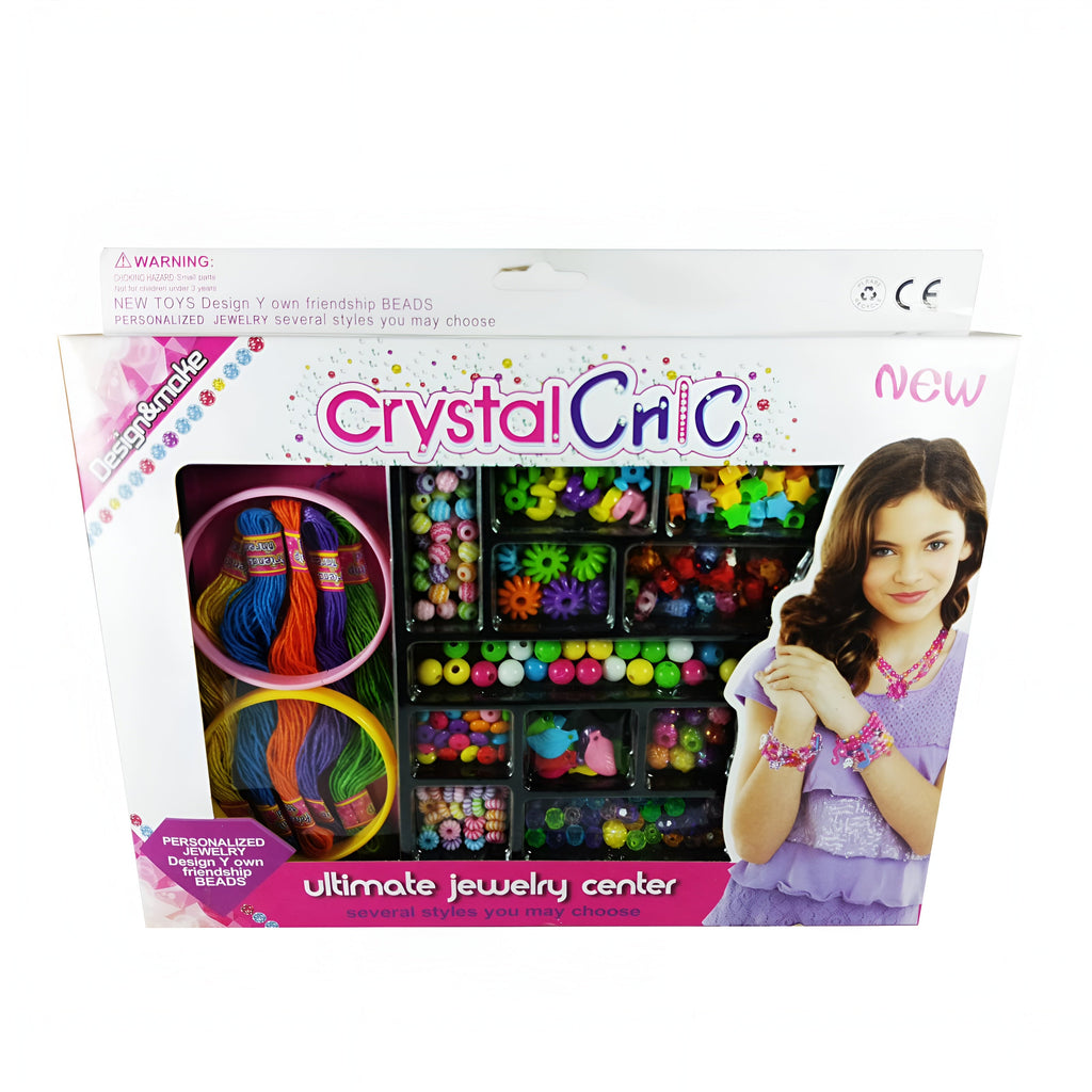 Crystal Chic Ultimate Jewelry Center – 1000+ Beads DIY Bracelet & Necklace Making Kit for Kids