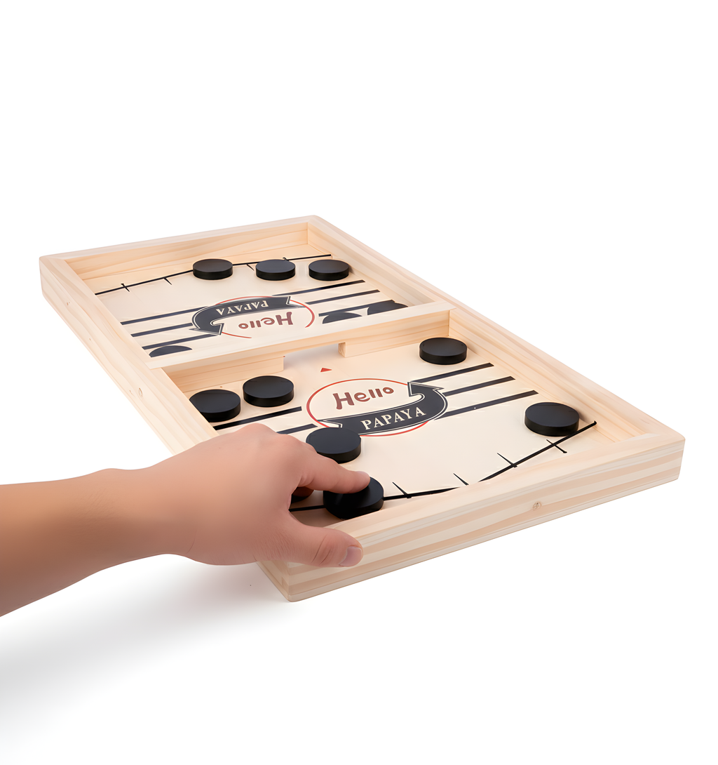 Junior Fast Sling Puck Game Board – String Hockey Toy for Kids & Family Fun