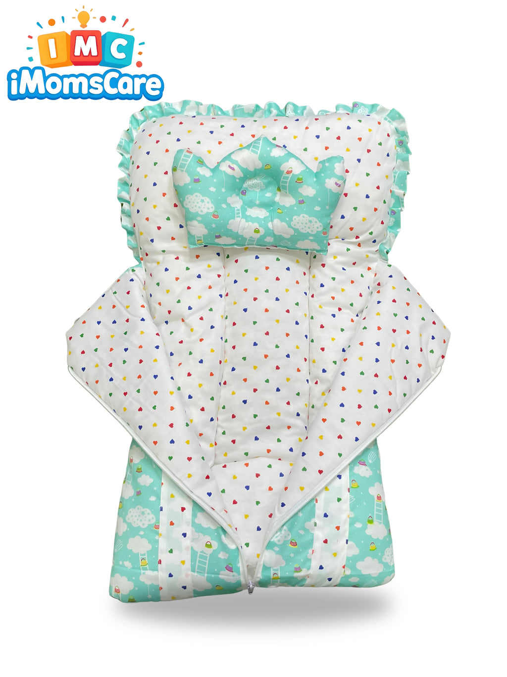 Carry Nest With Headrest | Center Zip Open Green - CN04