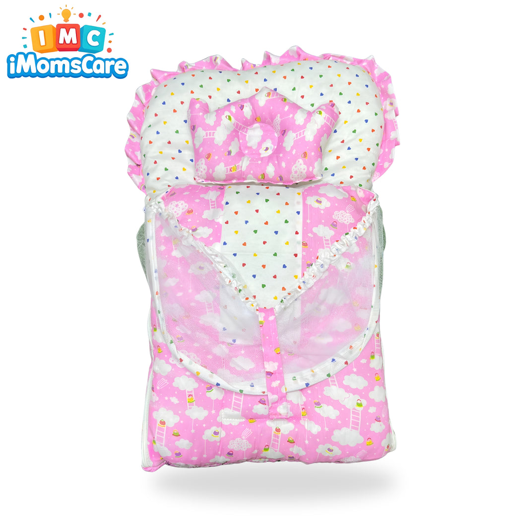 Carry Nest With Headrest | Center Zip Open Pink - CN06