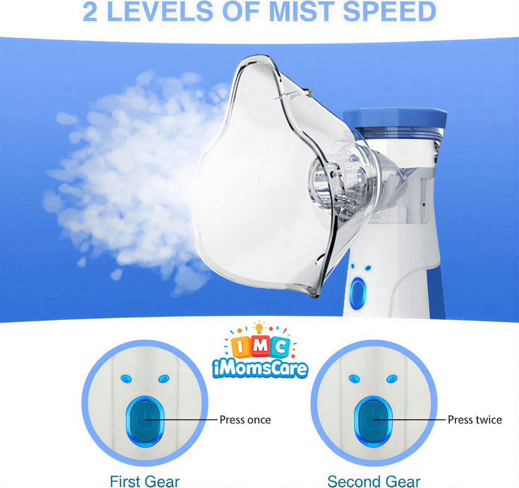 Portable Baby Nebulizer Machine for Kids & Adults – Quiet Mesh Inhaler with Mask | Home Respiratory Care