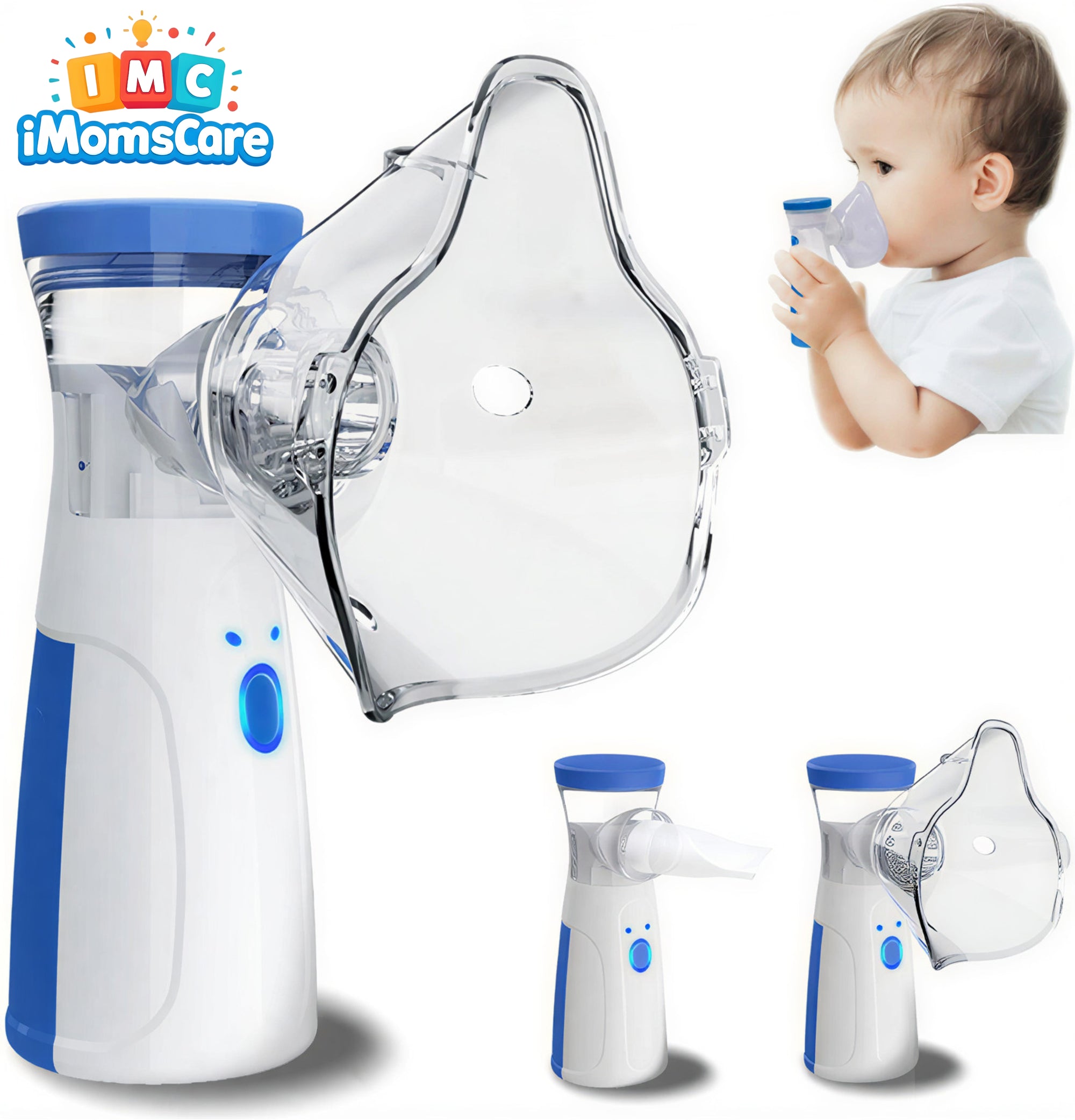 Portable Baby Nebulizer Machine for Kids & Adults – Quiet Mesh Inhaler with Mask | Home Respiratory Care