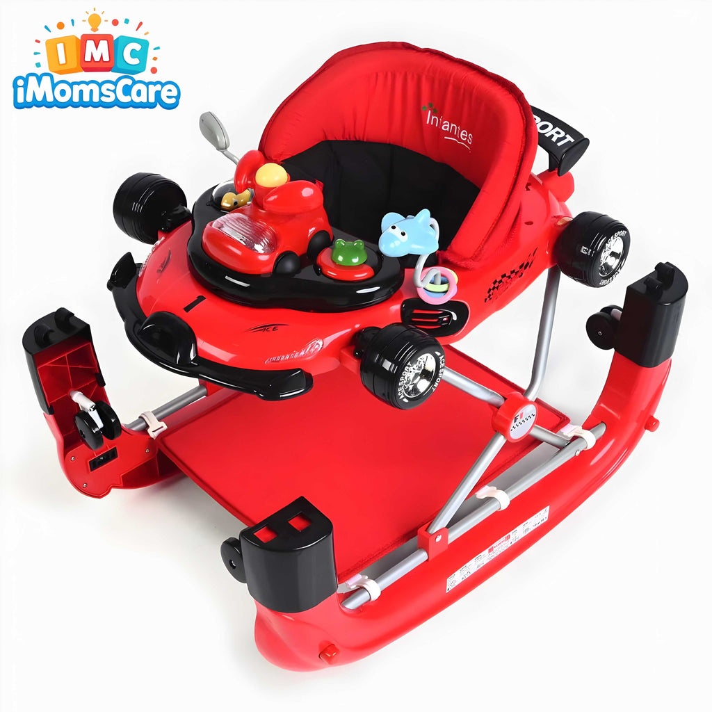 Baby Walker & Rocker 2-in-1 with Music & Lights | (6M+) 1085 Red