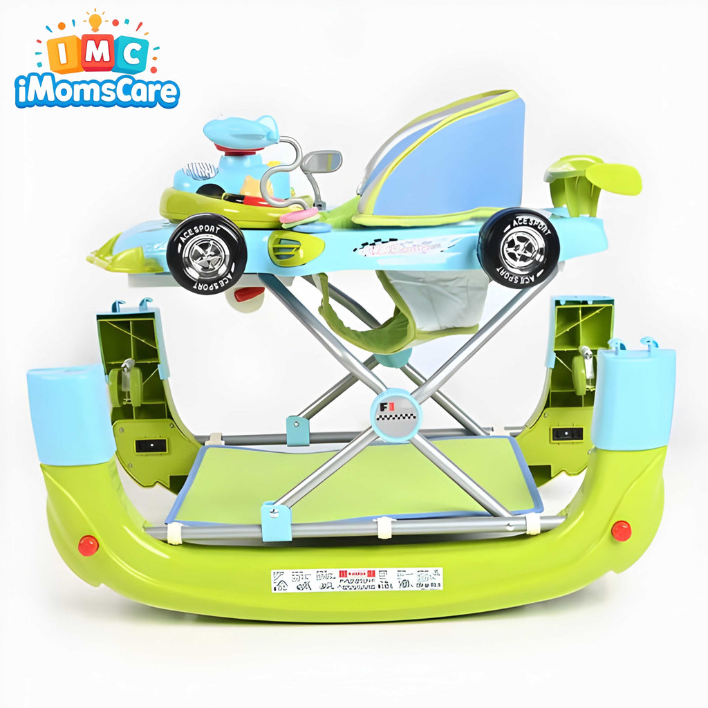 Baby Walker & Rocker 2-in-1 with Music & Lights | (6M+) 1085 Green Blue