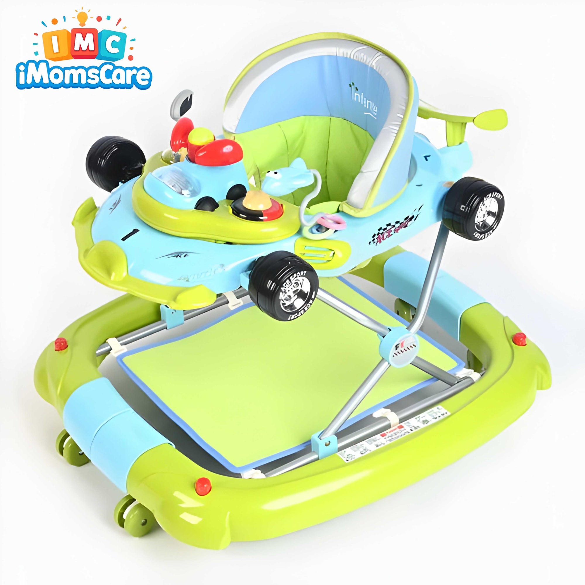 Baby Walker & Rocker 2-in-1 with Music & Lights | (6M+) 1085 Green Blue