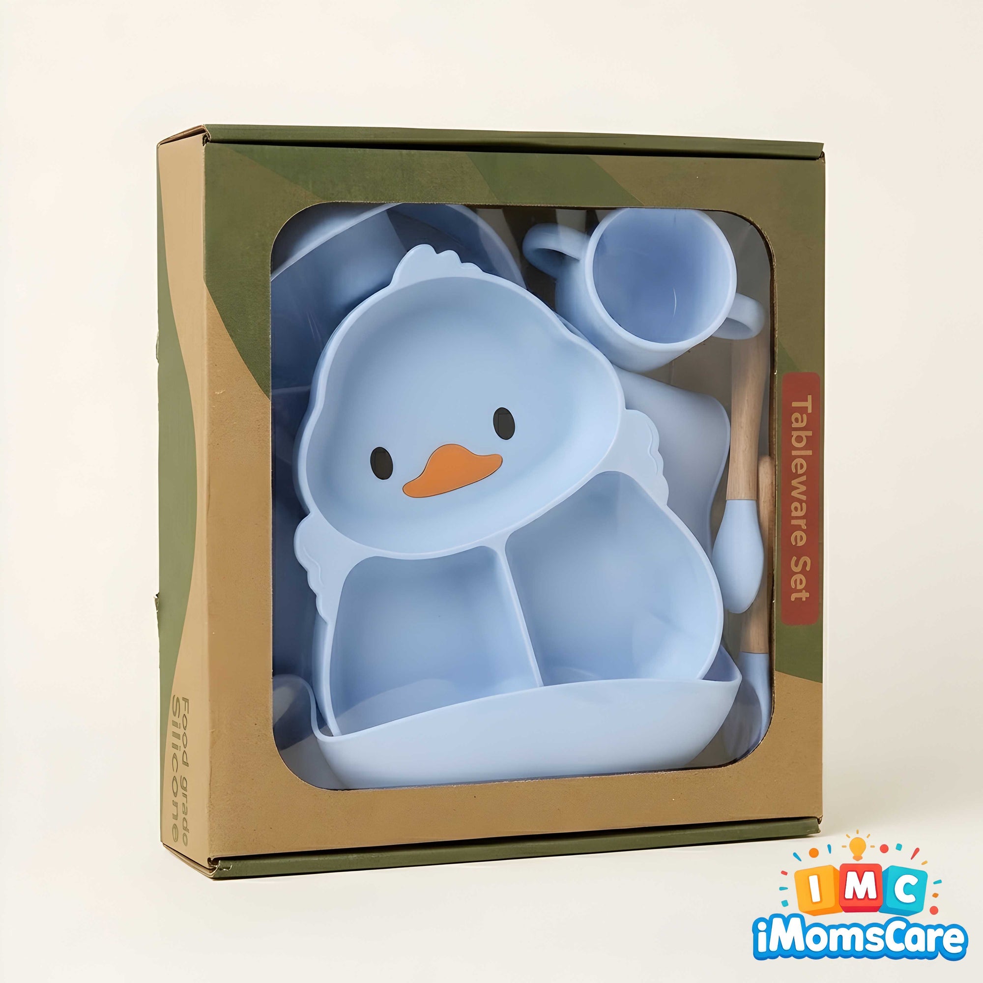 Silicone Baby Feeding Set 8PCS Blue Duck Shape | Best Price Best Quality