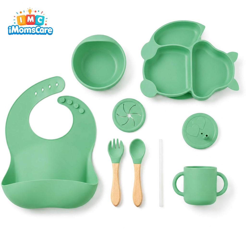 Silicone Baby Feeding Set 8PCS Green | Best Price Best Quality