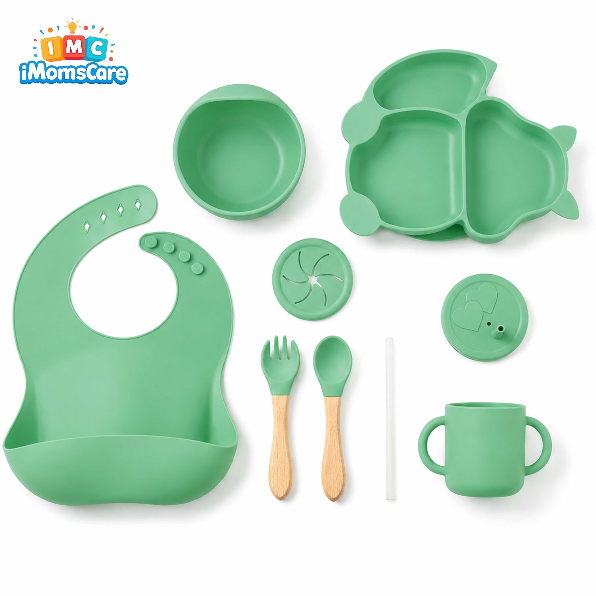 Silicone Baby Feeding Set 8PCS Green | Best Price Best Quality