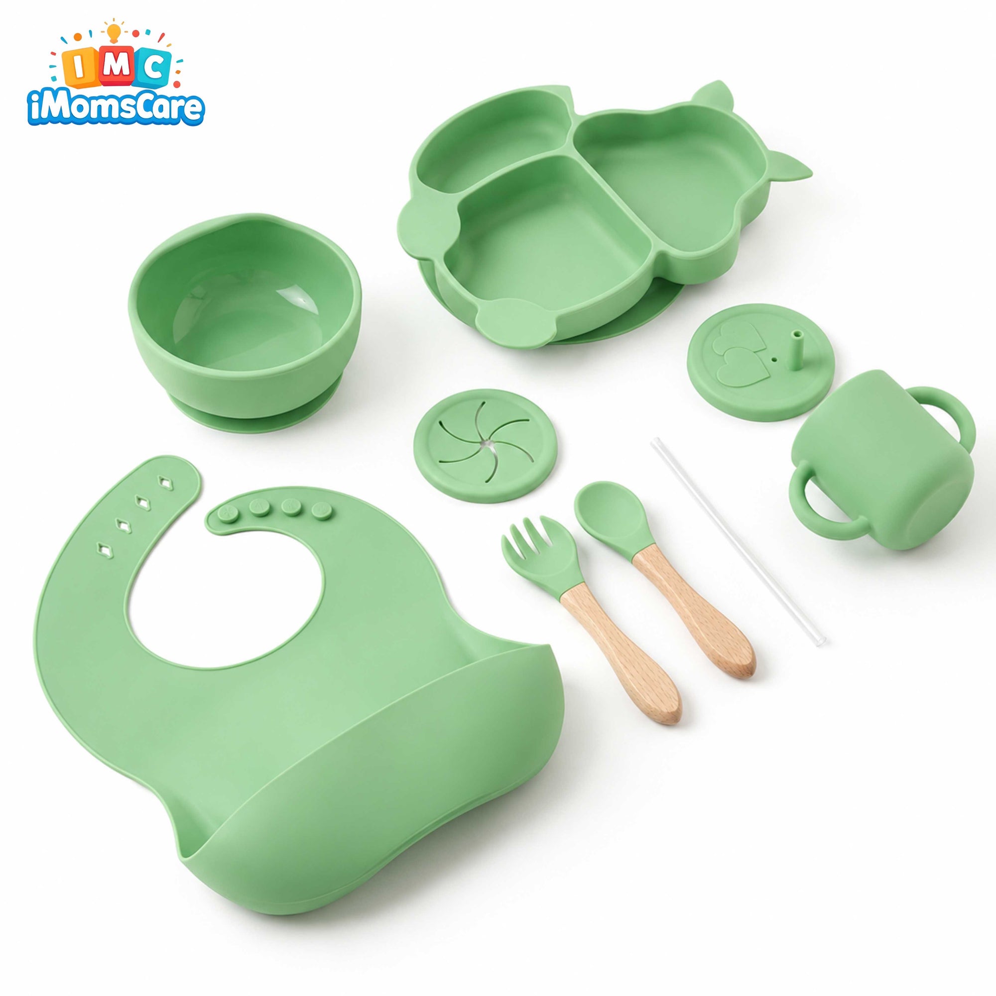 Silicone Baby Feeding Set 8PCS Green | Best Price Best Quality