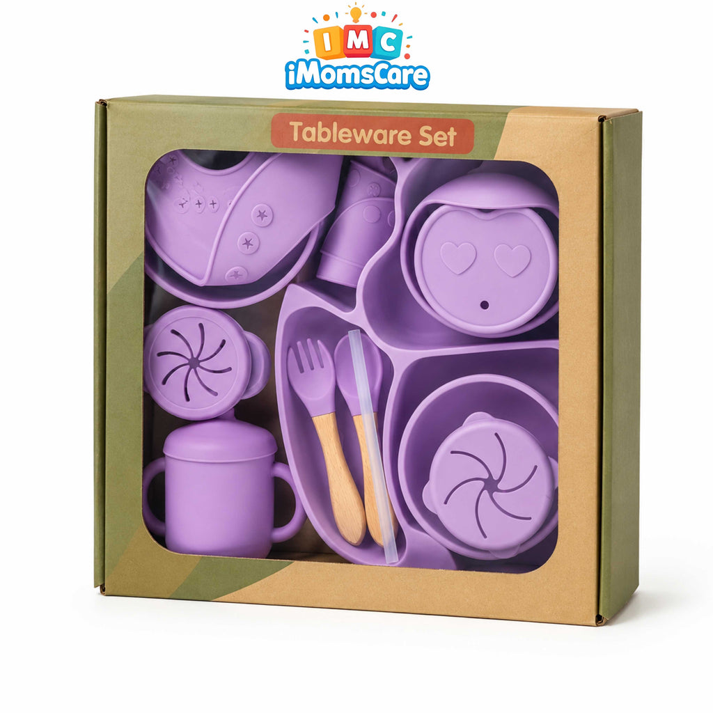 Silicone Baby Feeding Set 8PCS Purple | Best Price Best Quality