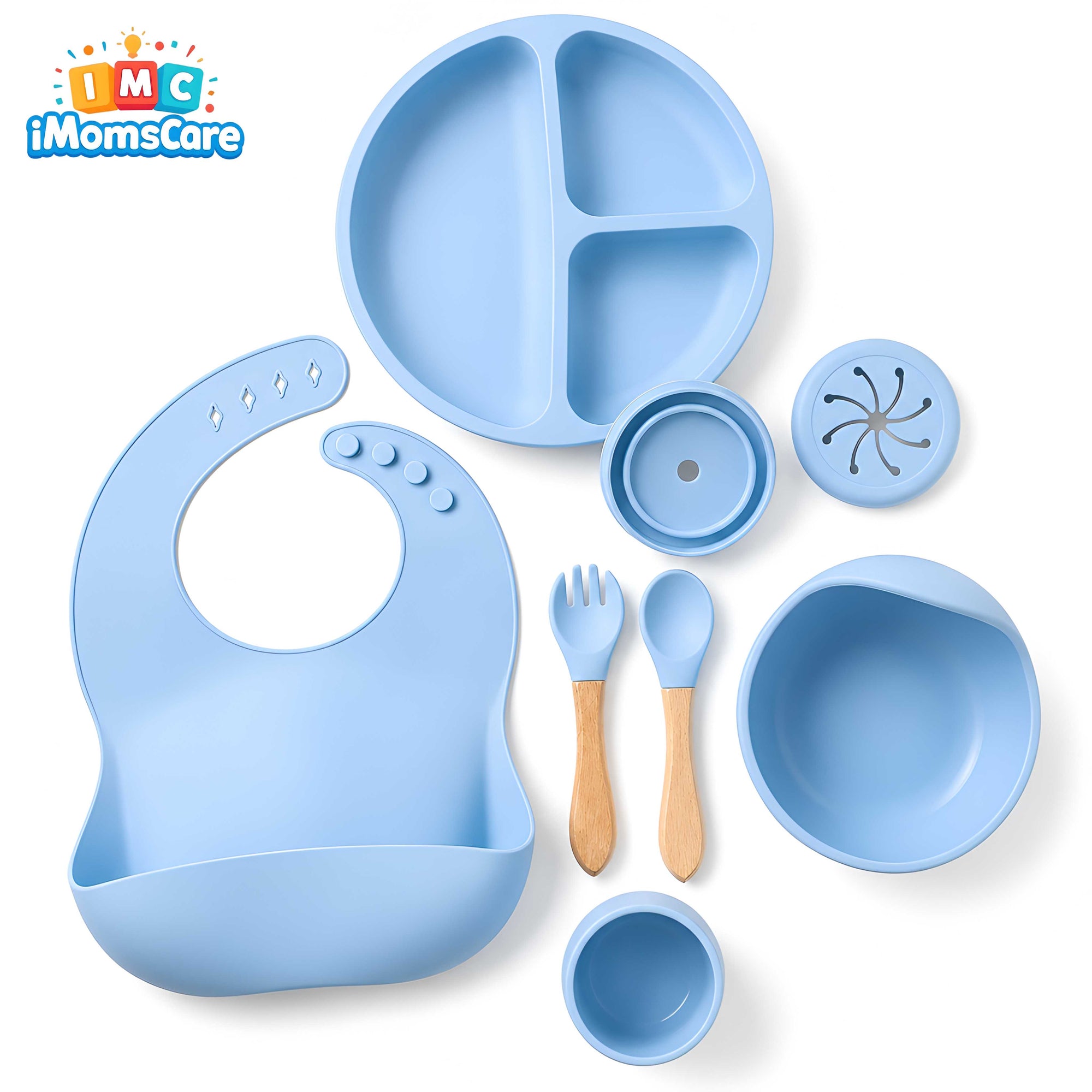 Silicone Baby Feeding Set 8PCS Blue | Best Price Best Quality