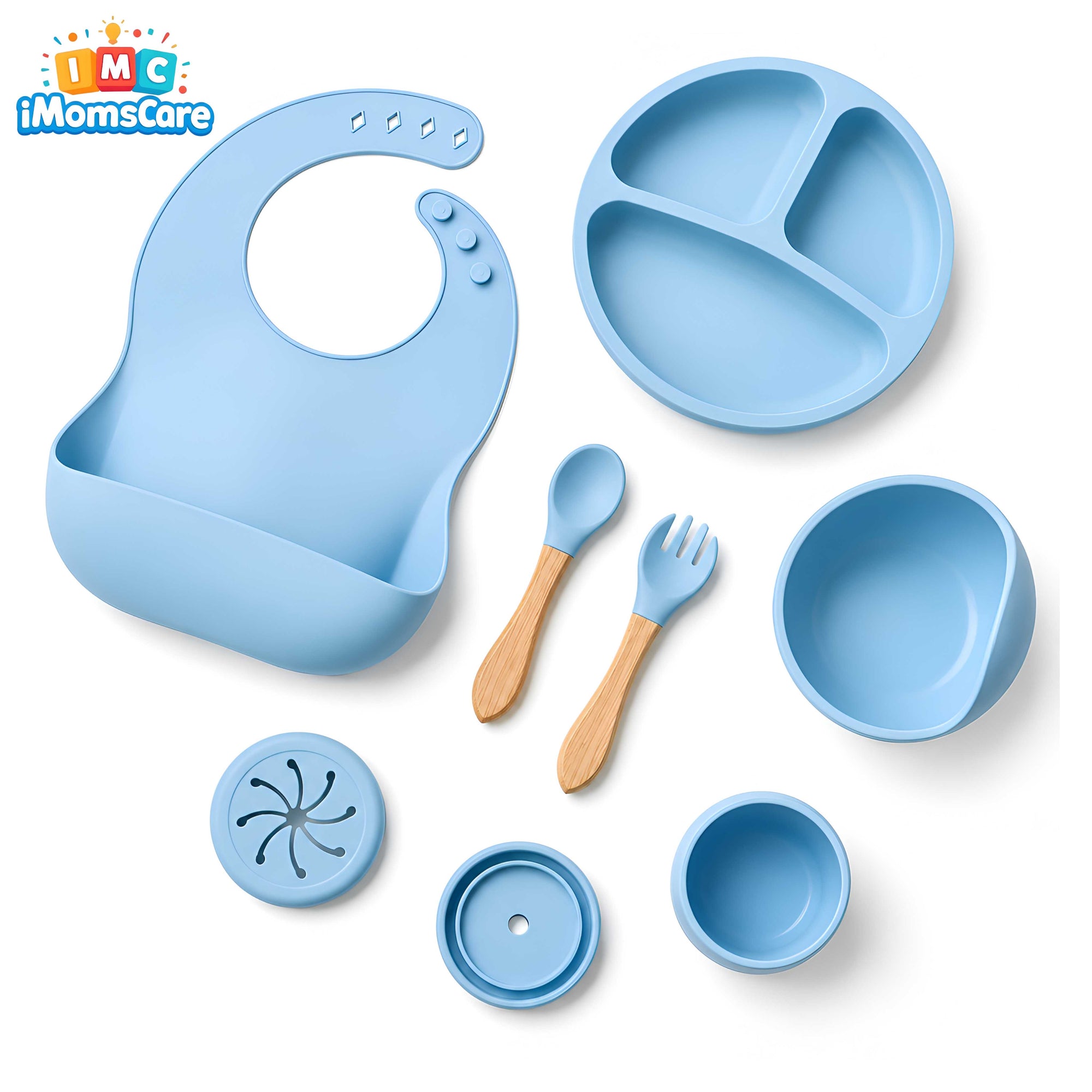 Silicone Baby Feeding Set 8PCS Blue | Best Price Best Quality