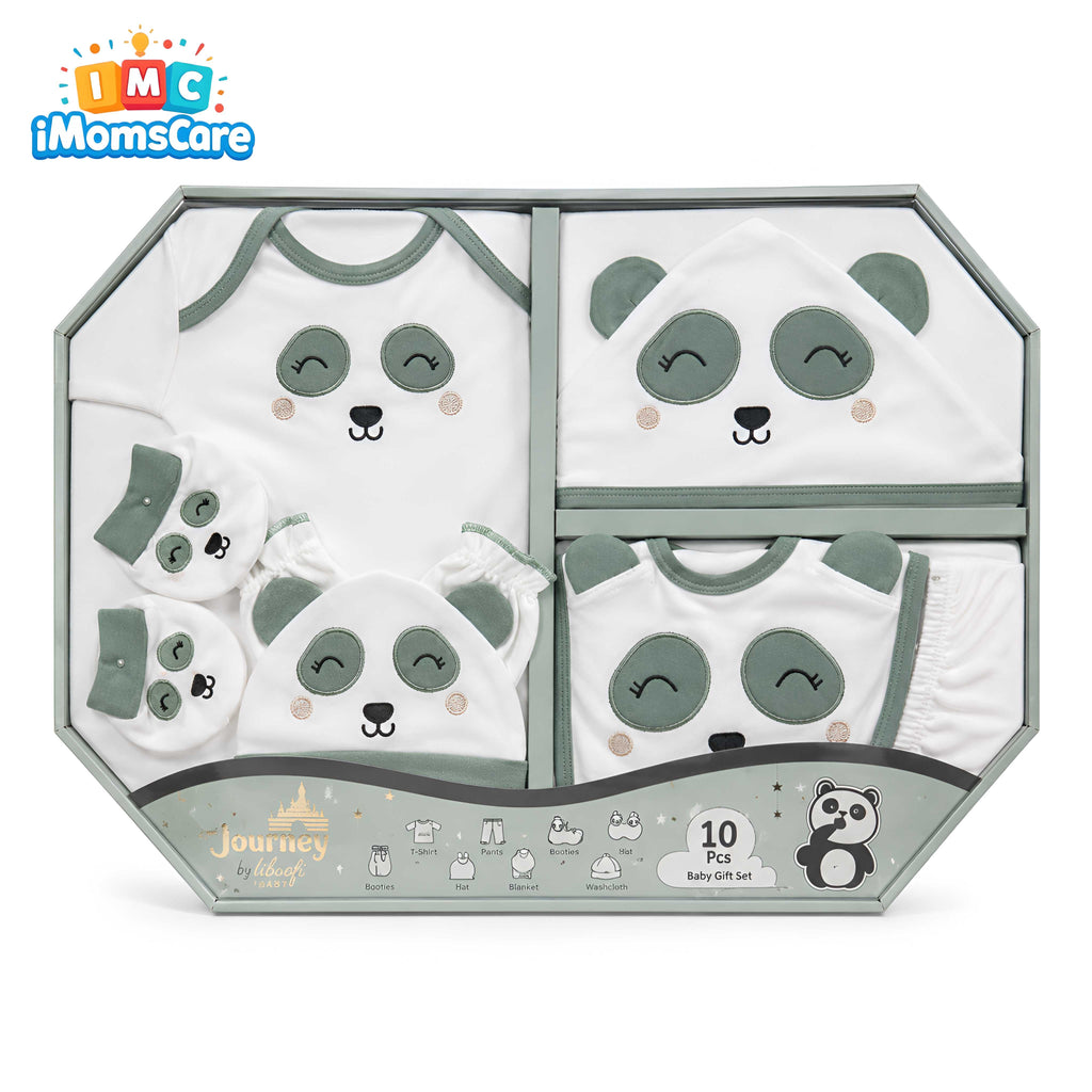 Baby 10 Piece Newborn Gift Set – Premium Cotton Baby Clothing Starter Kit