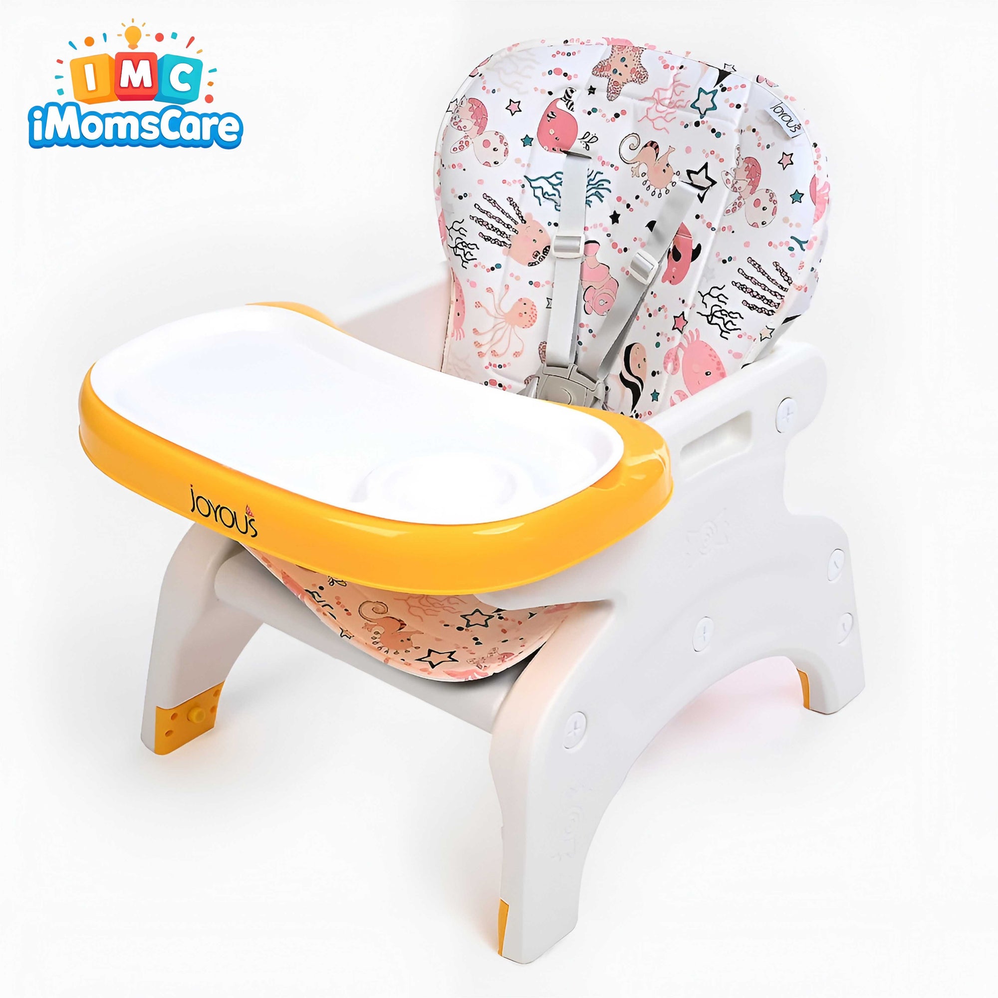 Adjustable Baby Feeding Chair with Double Tray – Foldable Baby Dining Chair