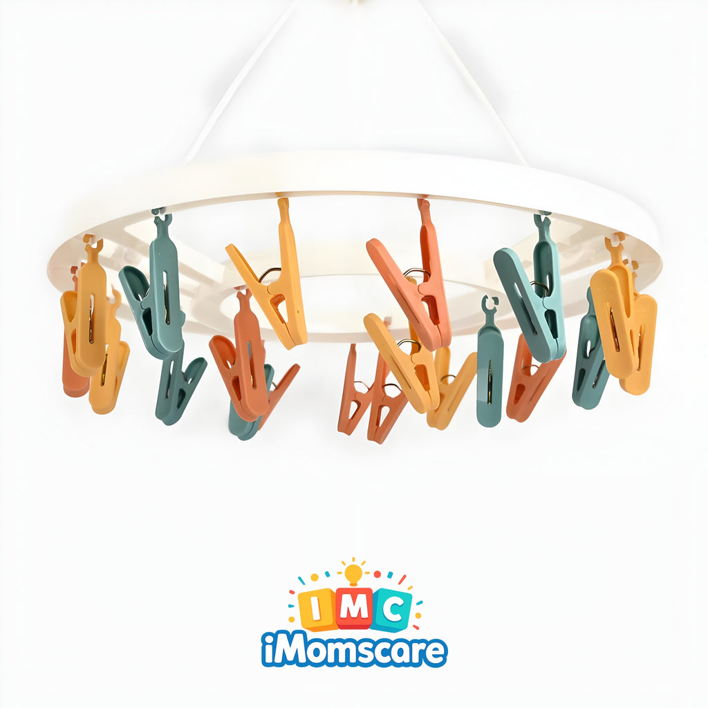 Washed Infant Cloth Hanger Clips Set | Colourful