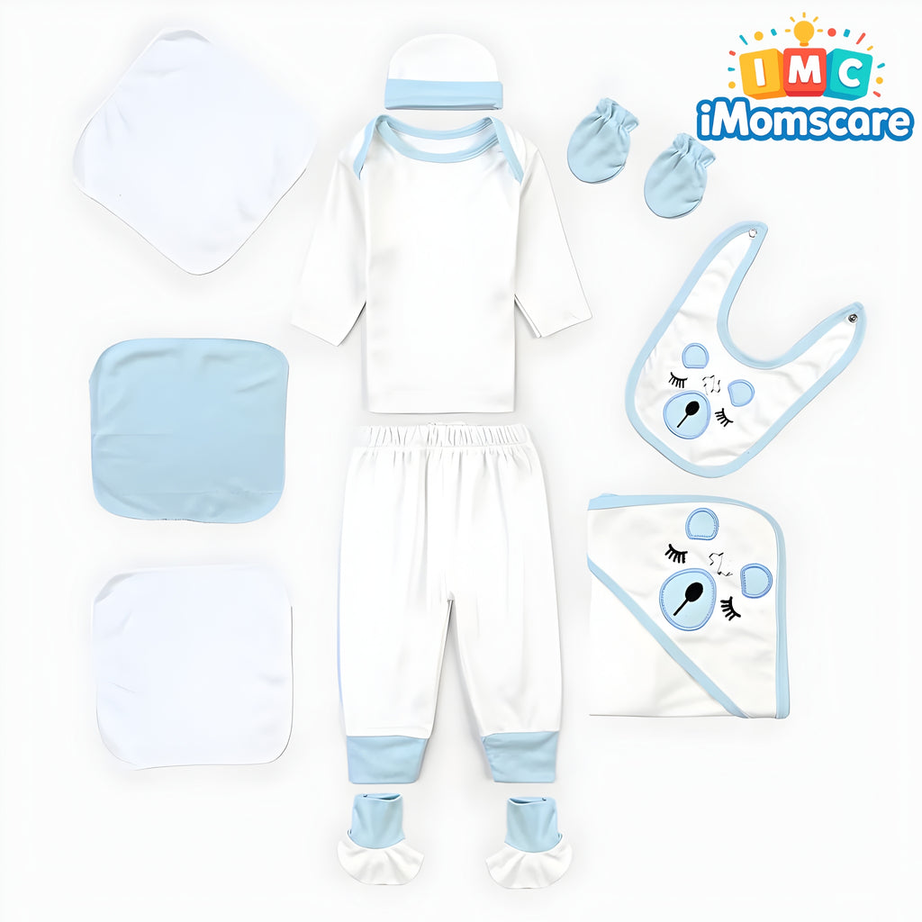 Baby Infant Starter Set 10Pcs Panda Skin | Blue Gift Set 0-3M