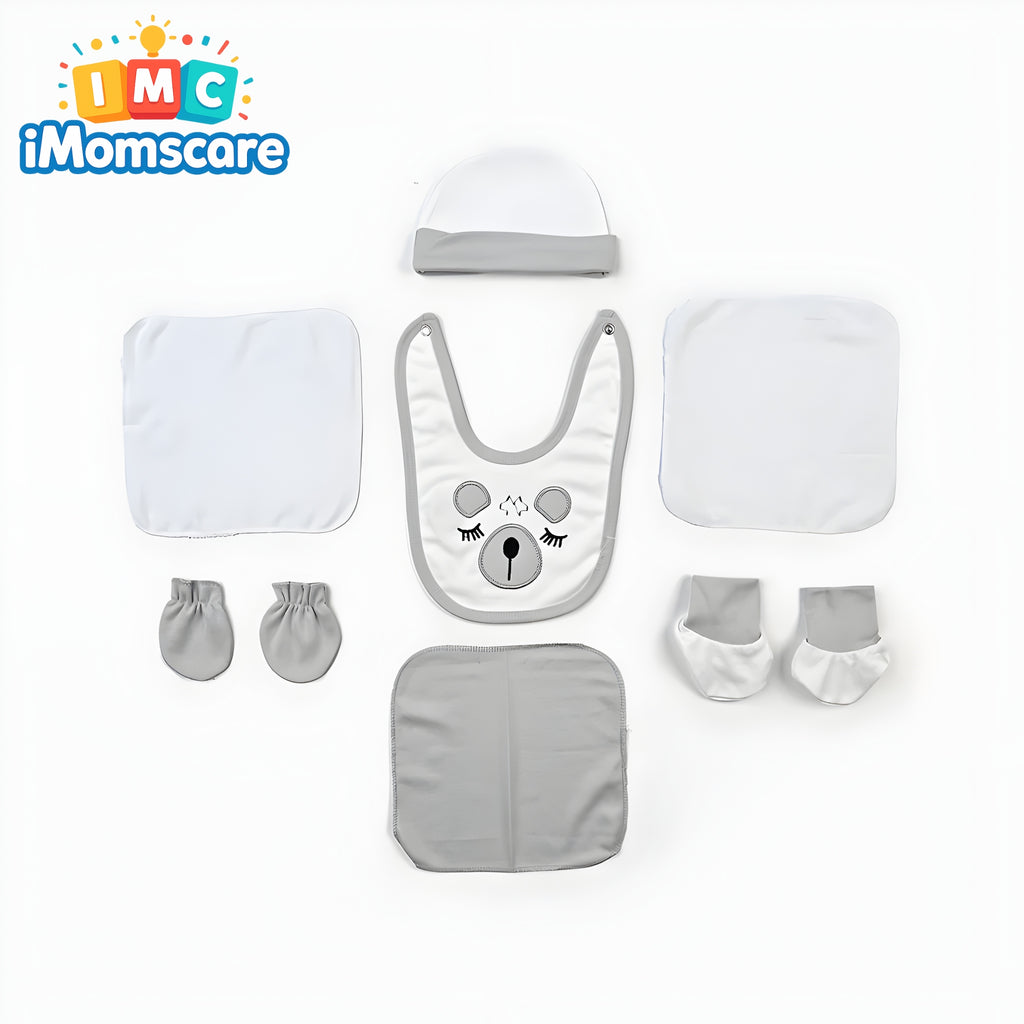 Baby Infant Starter Set 10Pcs Panda Skin | Gray Gift Set 0-3M