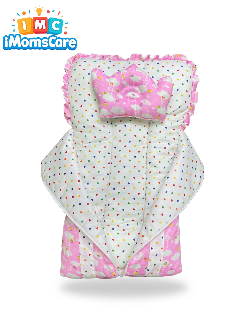 Carry Nest With Headrest | Center Zip Open Pink - CN06