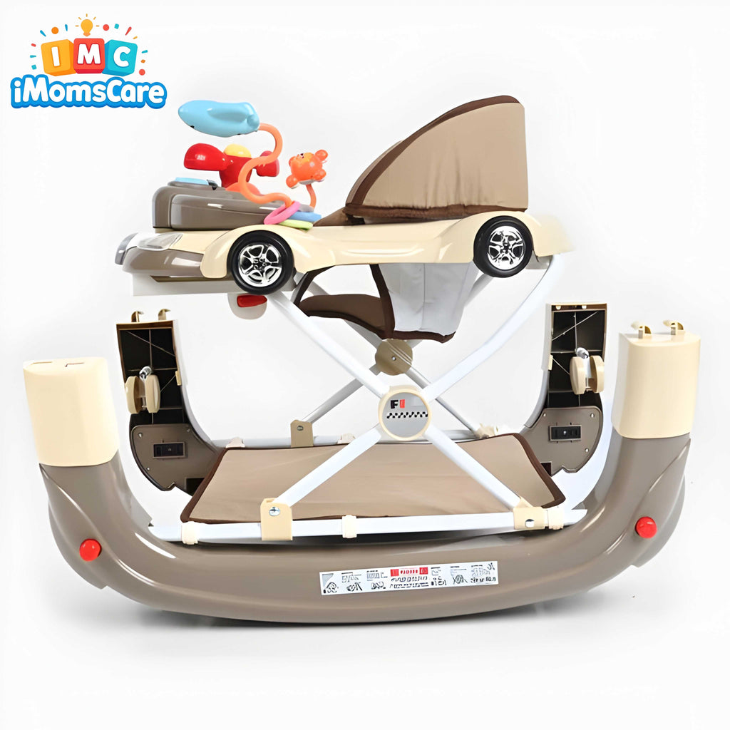 Baby Walker & Rocker 2-in-1 with Music & Lights | (6M+) Beige