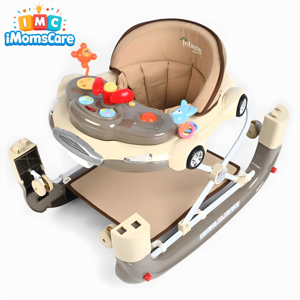 Baby Walker & Rocker 2-in-1 with Music & Lights | (6M+) Beige