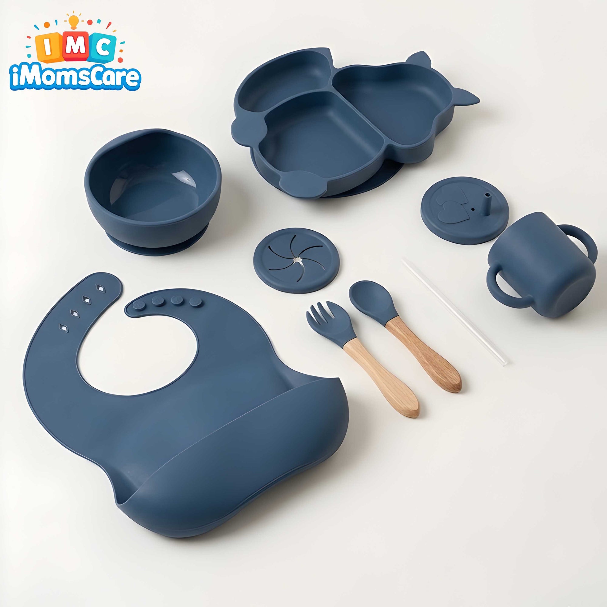 Silicone Baby Feeding Set 8PCS Navy | Best Price Best Quality