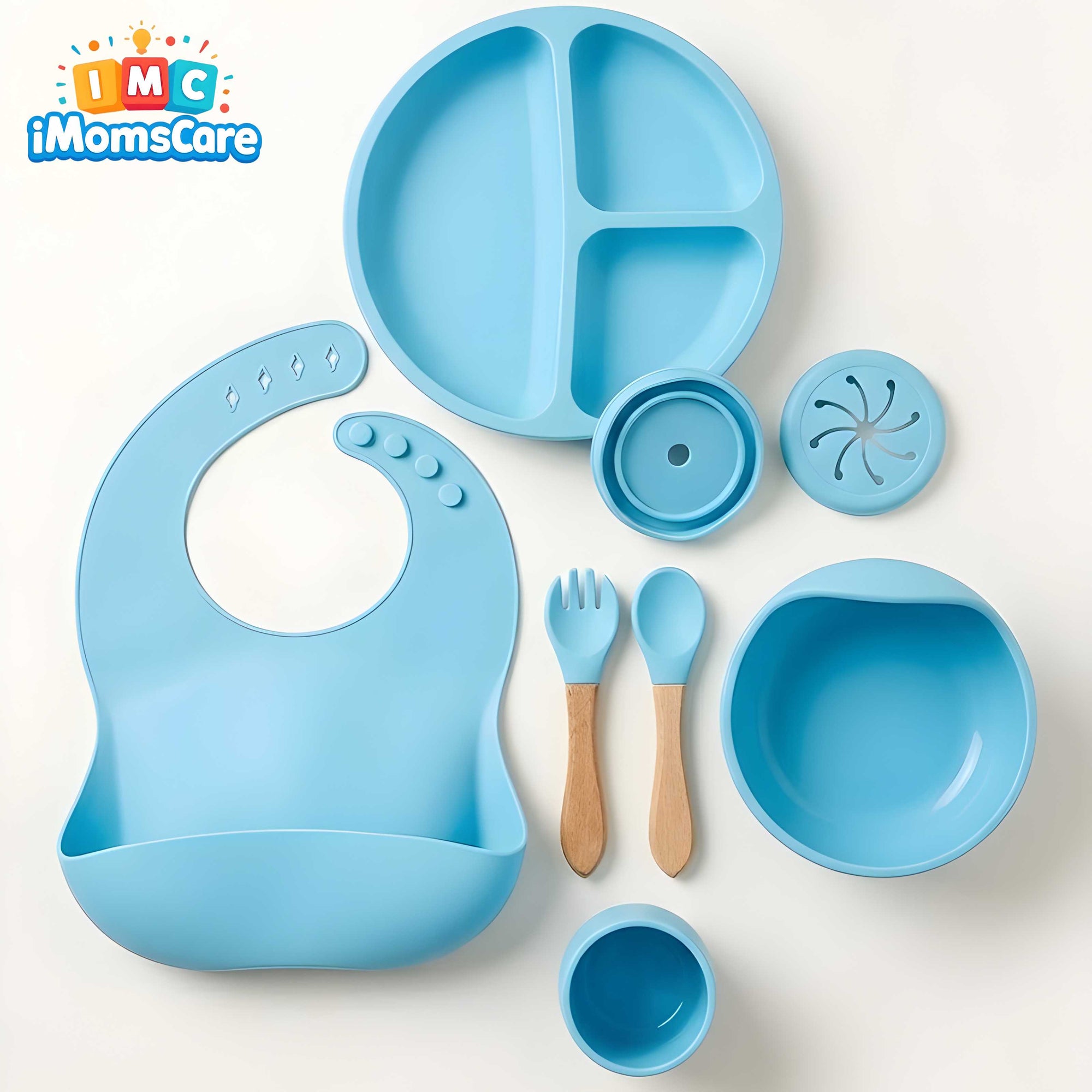 Silicone Baby Feeding Set 8PCS Blue | Best Price Best Quality