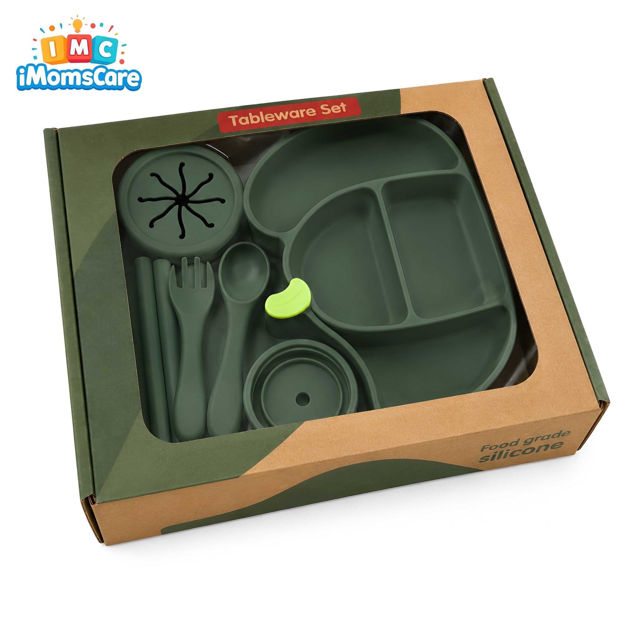 Silicone Baby Feeding Set 8PCS Green Pumpkin | Best Price Best Quality