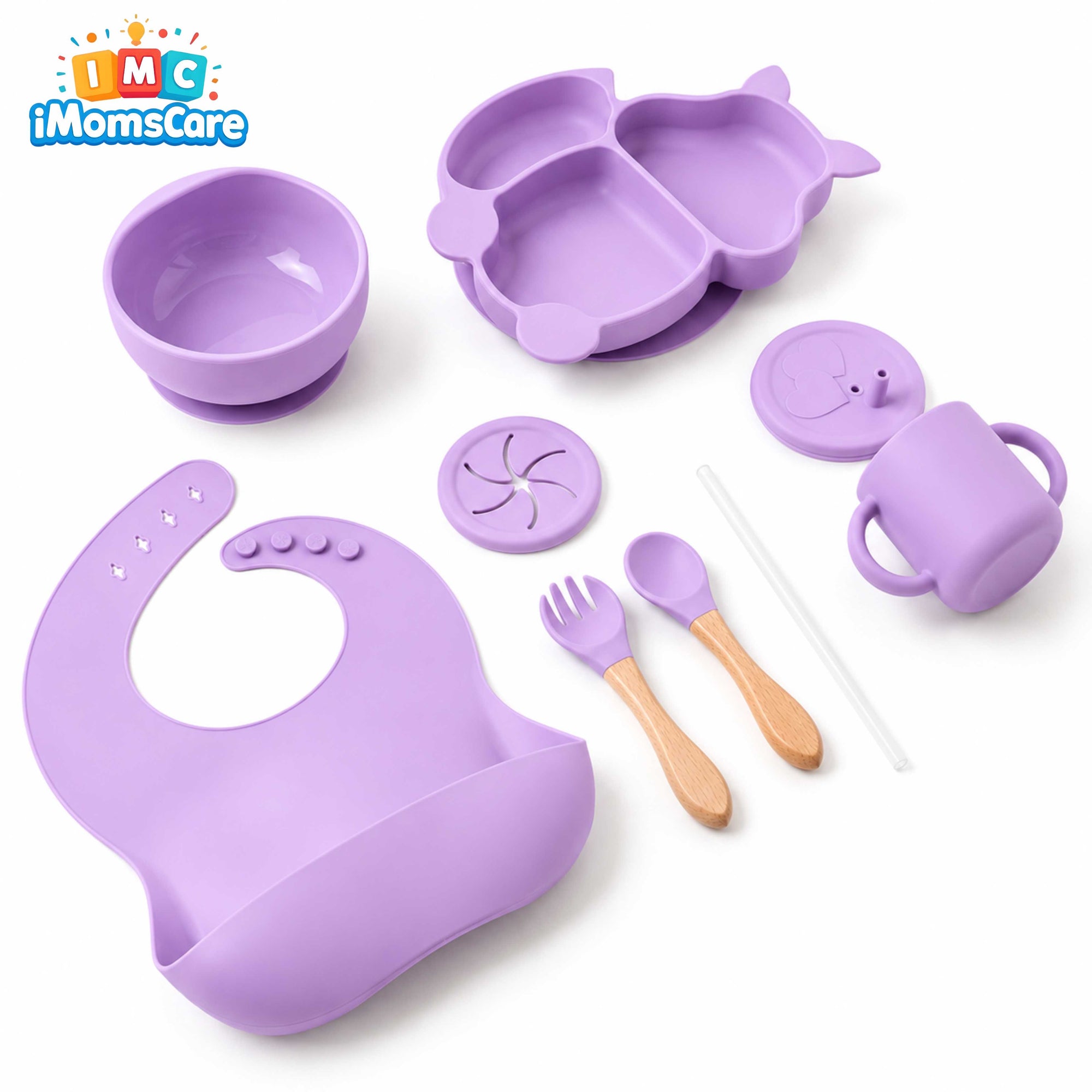 Silicone Baby Feeding Set 8PCS Purple | Best Price Best Quality