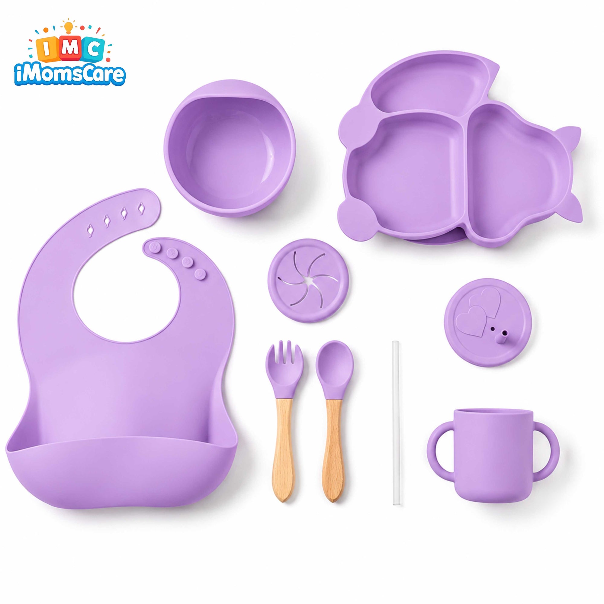 Silicone Baby Feeding Set 8PCS Purple | Best Price Best Quality