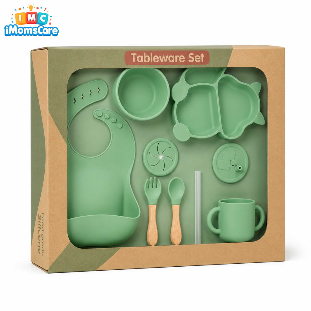 Silicone Baby Feeding Set 8PCS Green | Best Price Best Quality