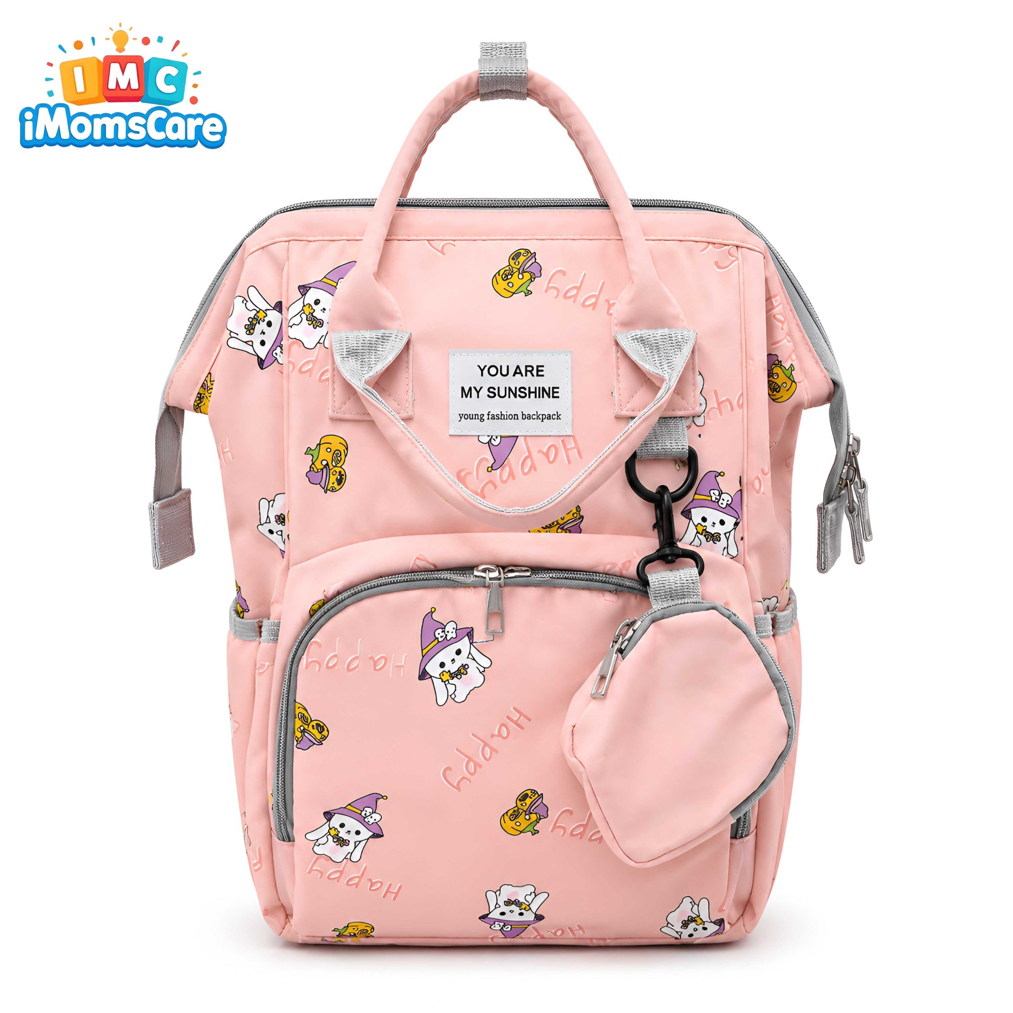 Kids Cartoon Diaper Bag Backpack with Mini Pouch