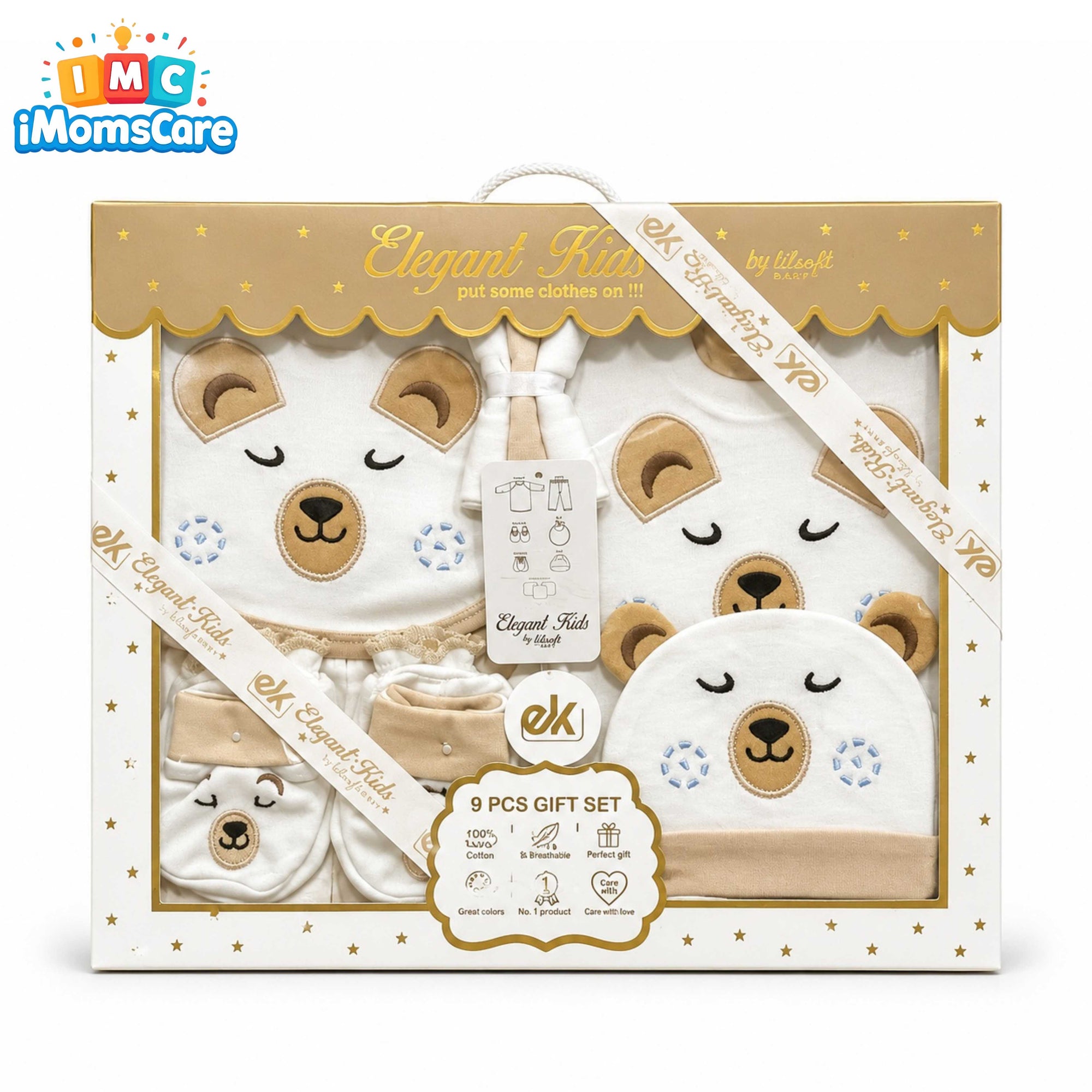 Premium Cotton Sleeping Bear Clothing Set | Luxury Baby Gift Box | Made in Turkey