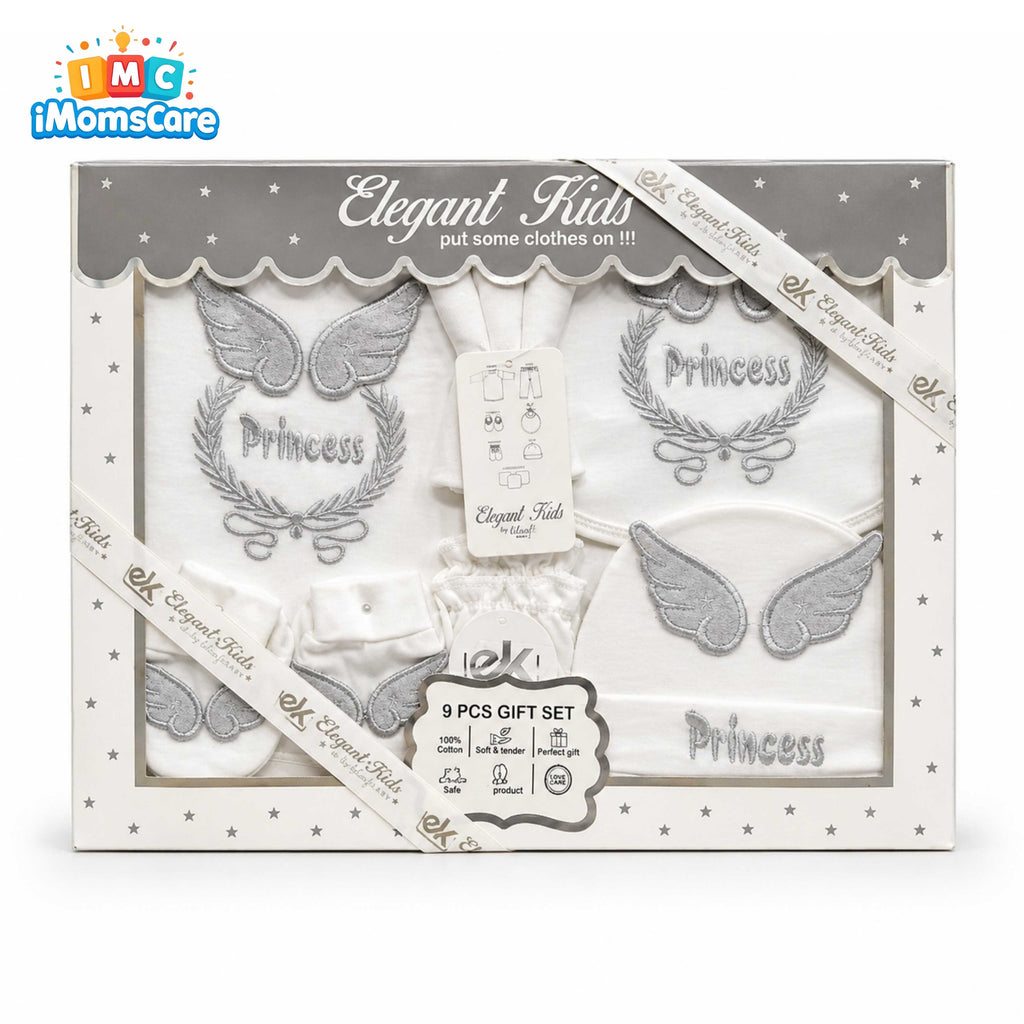 Elegant Kids Princess 9 Pcs Newborn Baby Gift Set