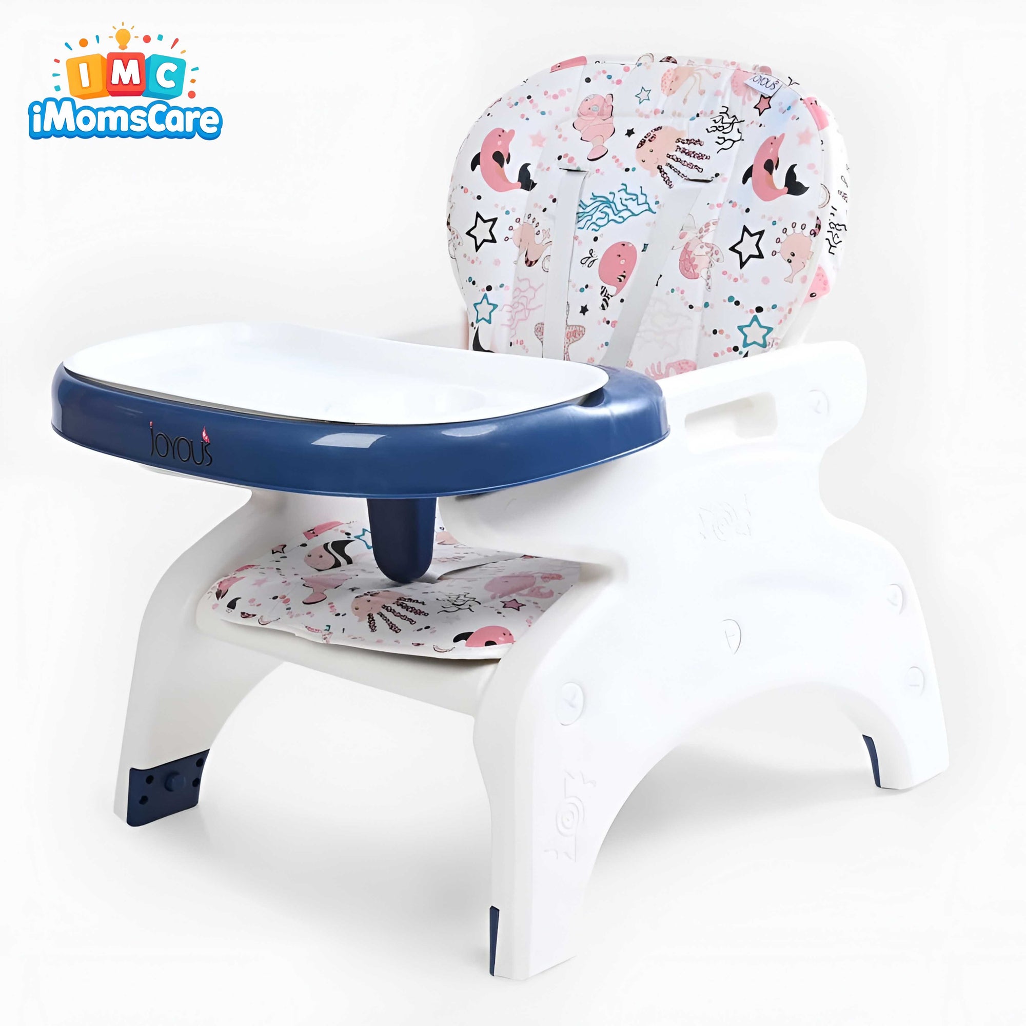 Adjustable Baby Feeding Chair with Double Tray – Foldable Baby Dining Chair