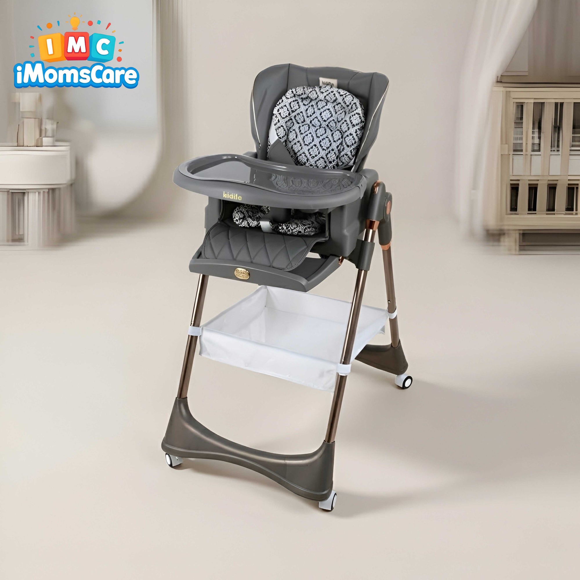Kidilo 2-in-1 Baby High Chair & Manual Swing – Adjustable Feeding Chair for Babies