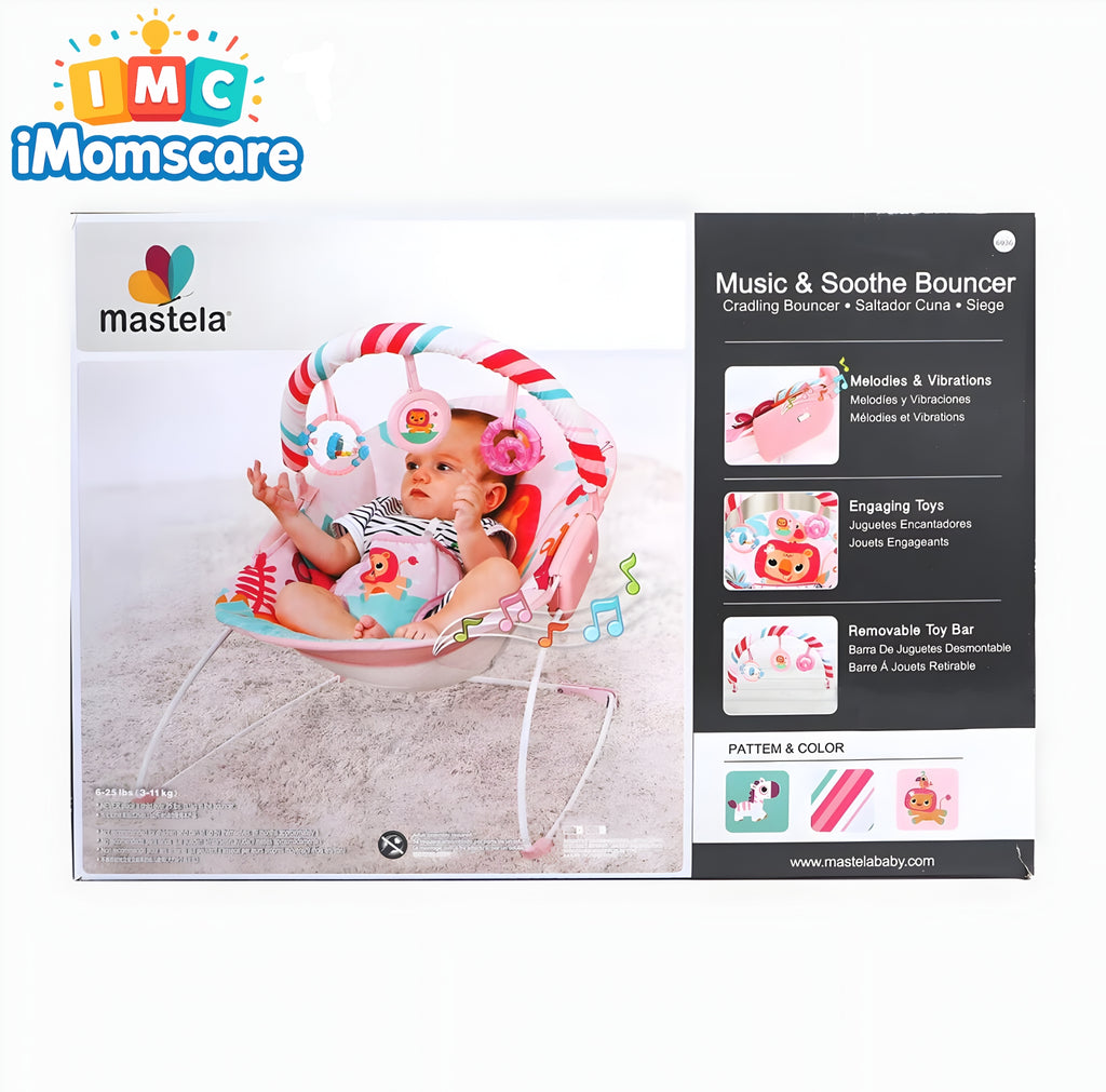 Music & Soothe Baby Bouncer Pink (Mastela) | Best Quality Best Price