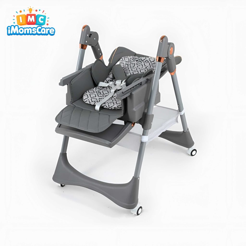 Kidilo 2-in-1 Baby High Chair & Manual Swing – Adjustable Feeding Chair for Babies