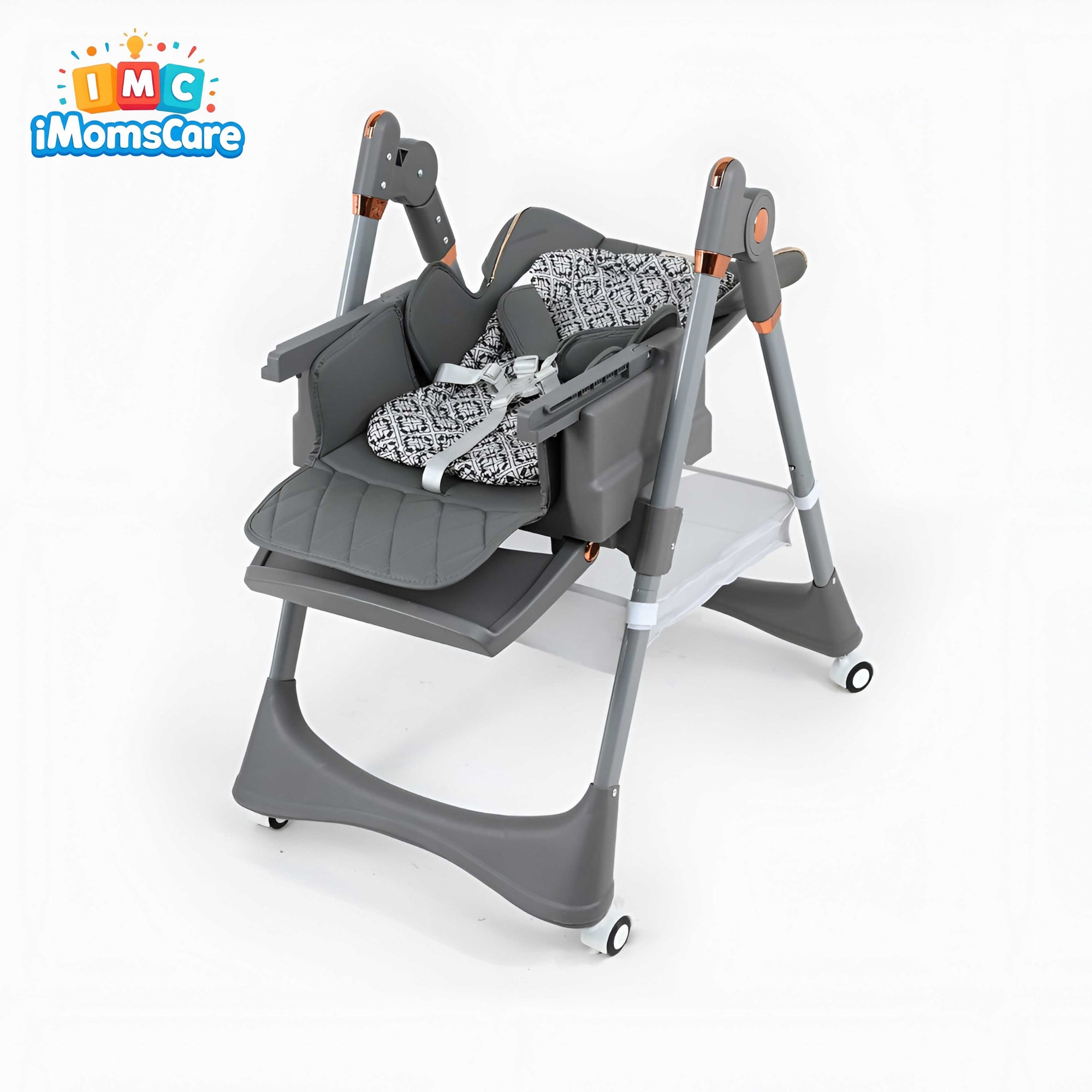 Kidilo 2-in-1 Baby High Chair & Manual Swing – Adjustable Feeding Chair for Babies