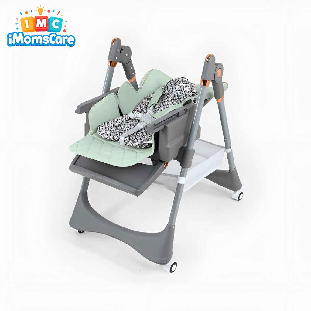 Kidilo Luxury 2-in-1 Baby High Chair & Swing – Foldable Adjustable Feeding Chair