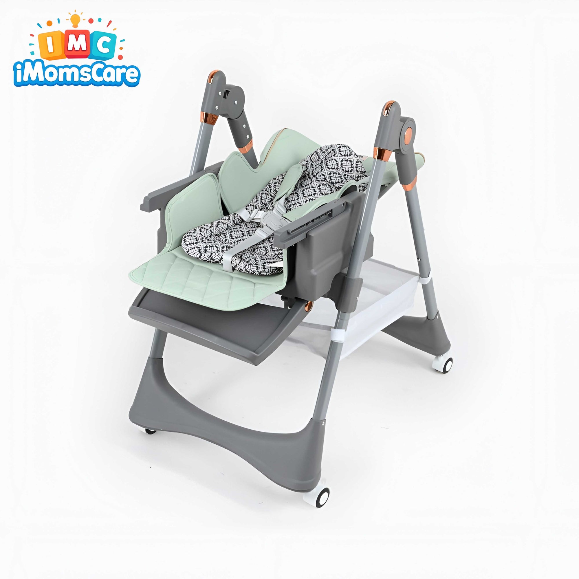 Kidilo Luxury 2-in-1 Baby High Chair & Swing – Foldable Adjustable Feeding Chair